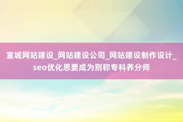 宣城网站建设_网站建设公司_网站建设制作设计_seo优化思要成为别称专科养分师
